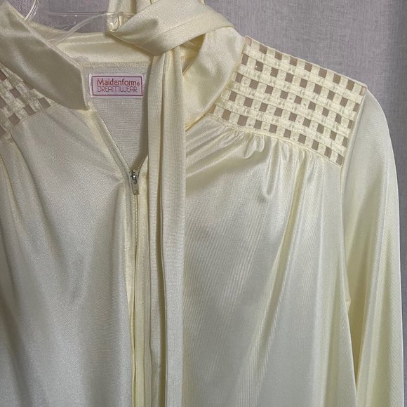 Vintage Maidenform Womens Small Sheer Nightgown Full Zip Small Yellow - Picture 9 of 9